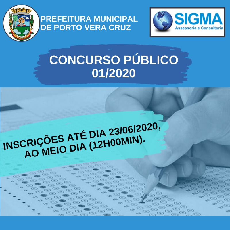 Inscrições até 23/06/2020